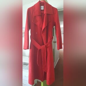 Wool Blend Red Women's Coat